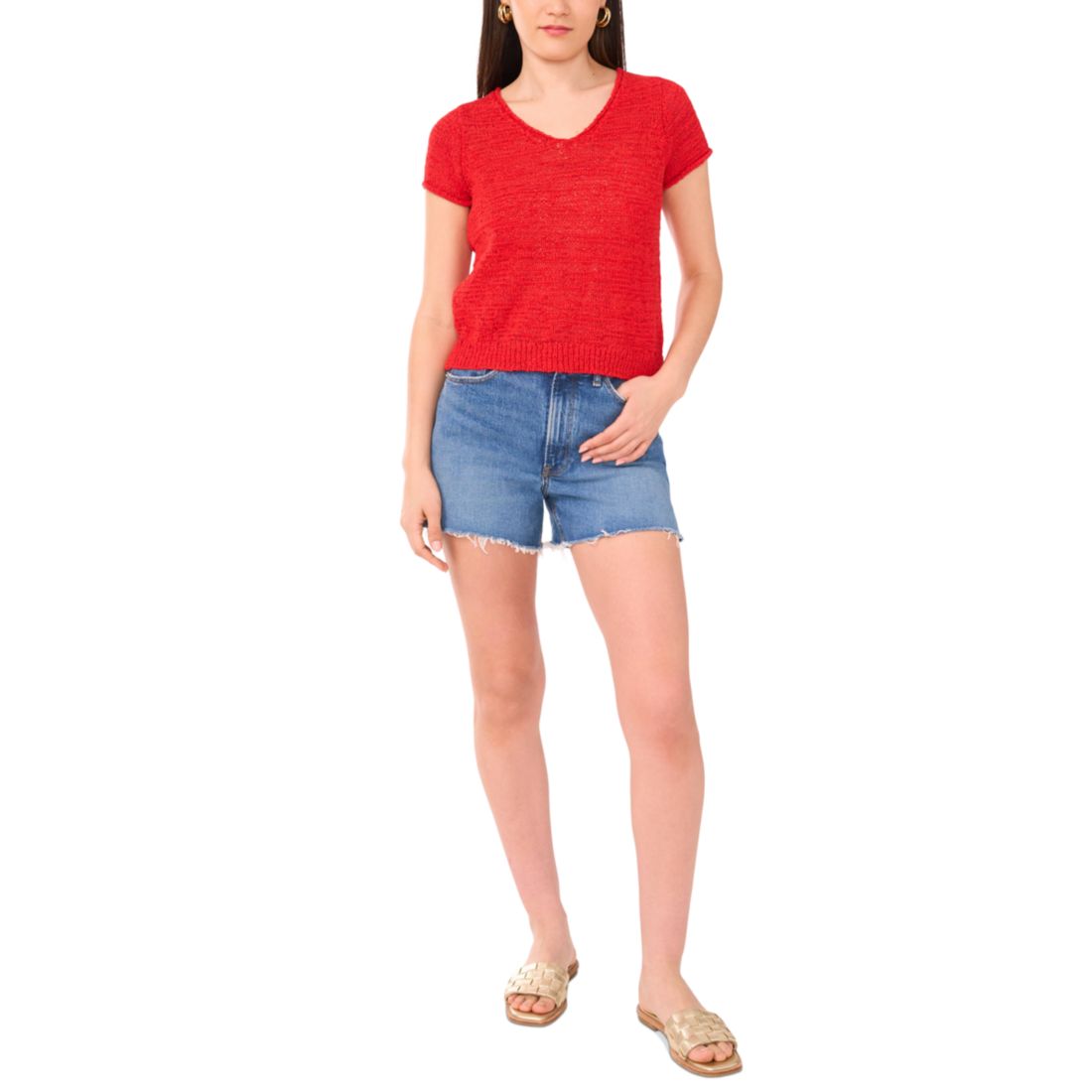 Vince Camuto Women's Short-Sleeve Knit Top