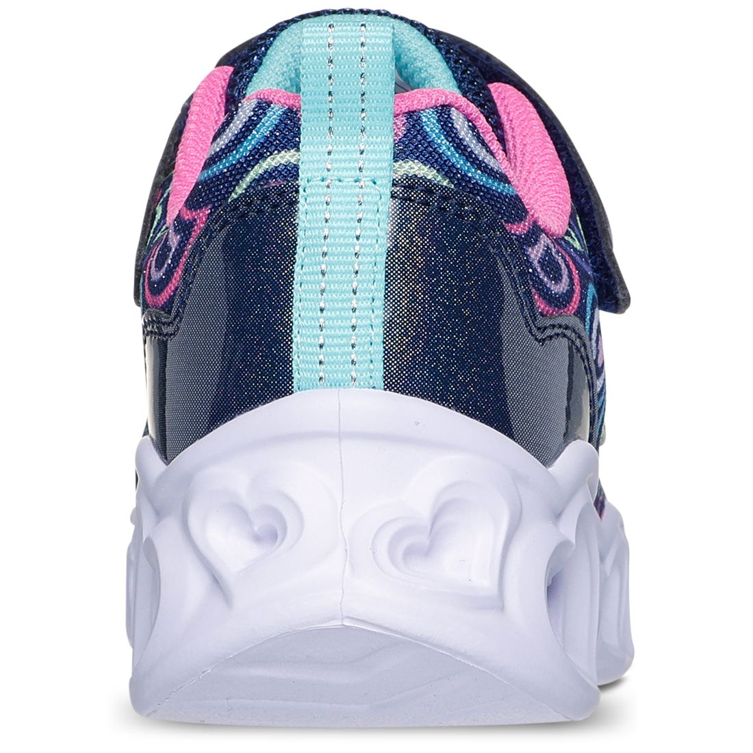 Skechers Little Girls Heart Lights - Boogie Love Stay-Put Light-Up Casual Sneakers from Finish Line - Navy, Multi