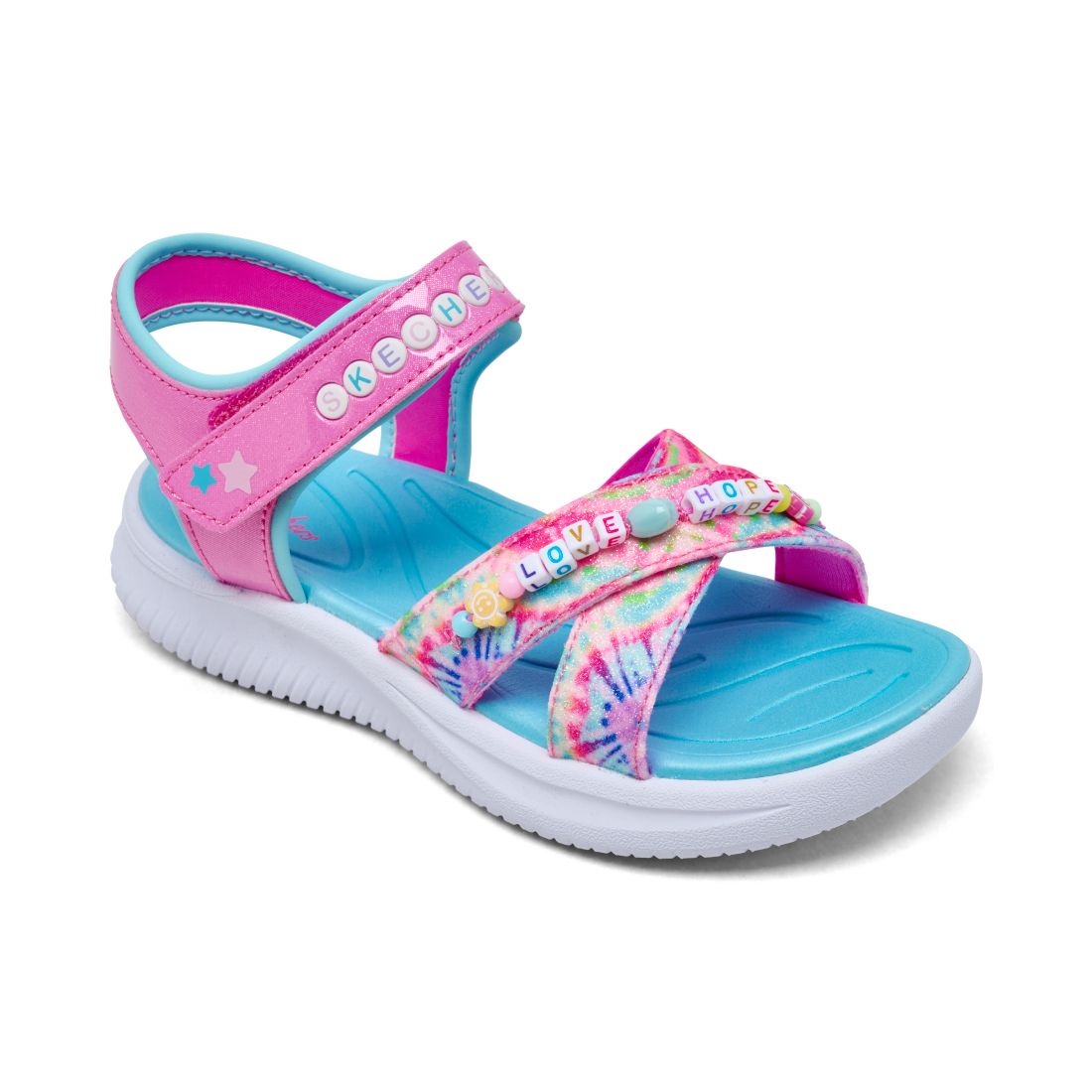 Skechers Little Girls' Jumpsters Sandal - Tie Dye BFFs Sandals from Finish Line - Pink, Multi