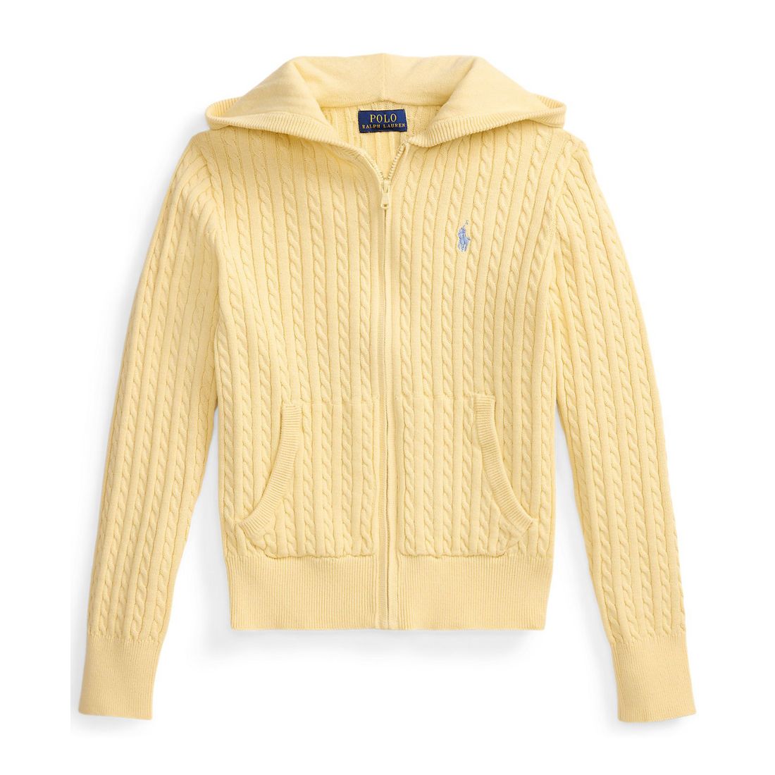 Polo Ralph Lauren Girls' 7-12 Mini-Cable Full-Zip Hoodie