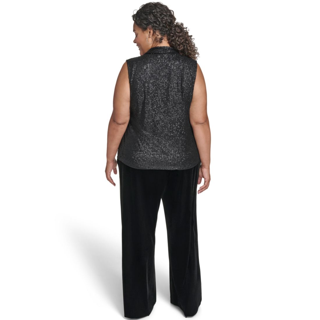 Calvin Klein Plus Size Sequined V-Neck Top