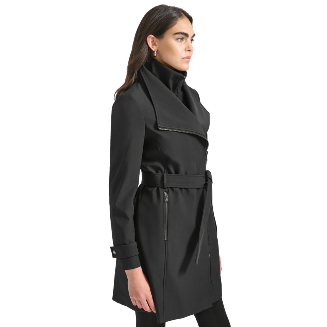 Calvin Klein Women's Long Sleeve Belted Wrap Coat