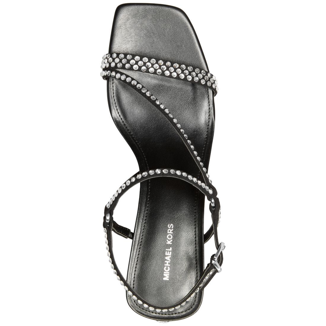 Michael Michael Kors Women's Selina Square Toe Sandals - Black/ Crystals