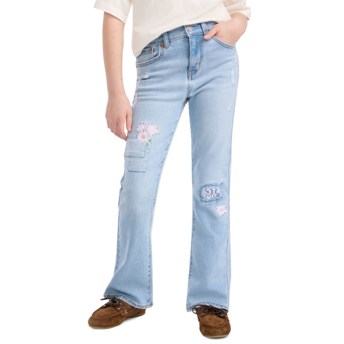 Levi's Girls' 7-16 Stitch Detail Flare Jeans