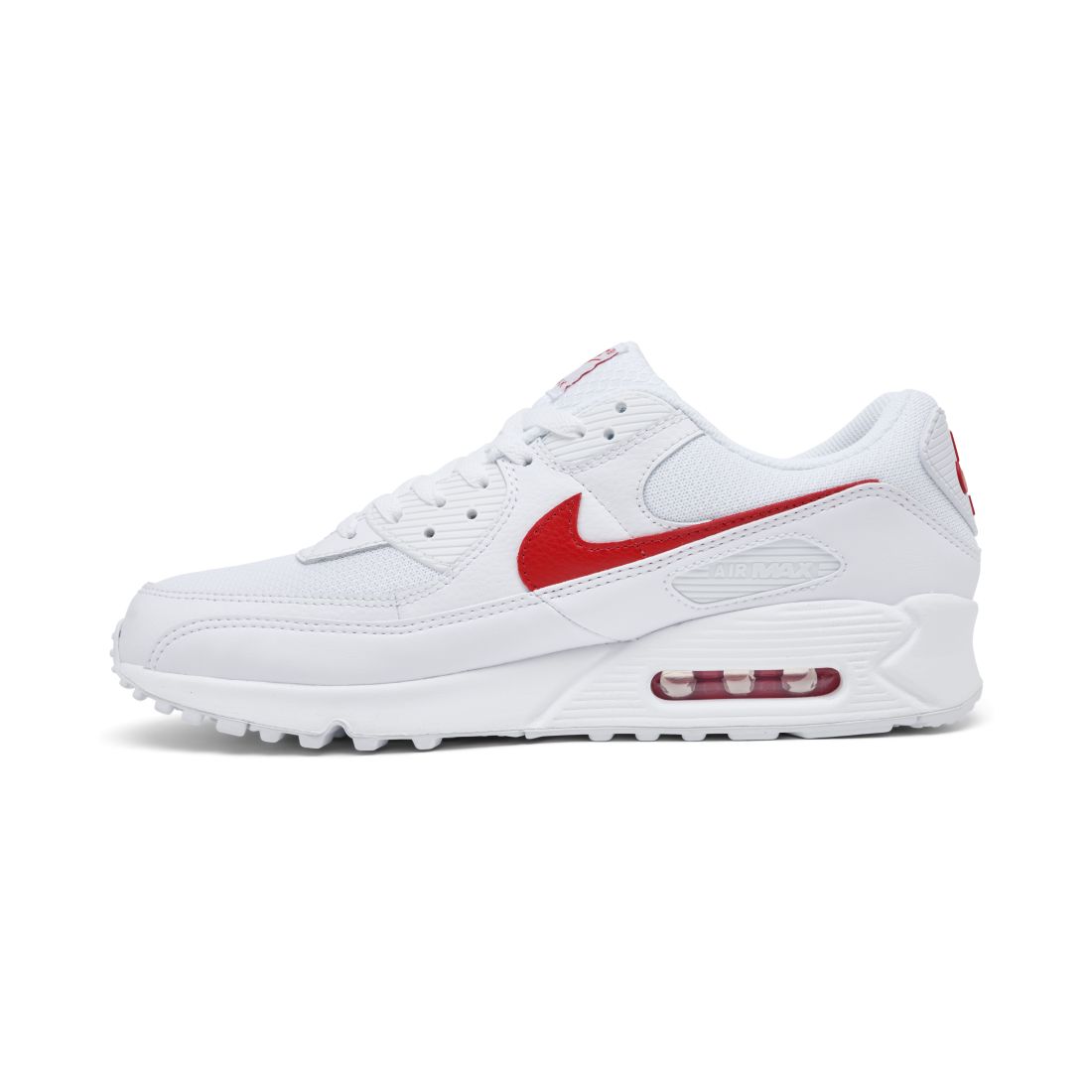 Nike Men's Air Max 90 Casual Sneakers from Finish Line - White, University Red