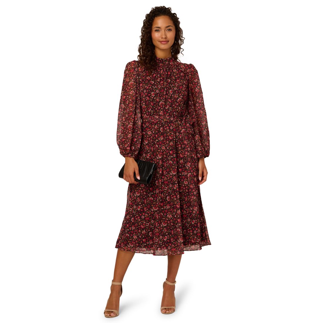 Adrianna Papell Women's Floral Chiffon Midi Dress