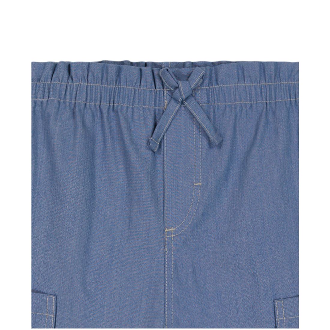 Calvin Klein Girls' 4-6X Square Neck T-Shirt and Wide Leg Denim Pants, 2-Piece Set