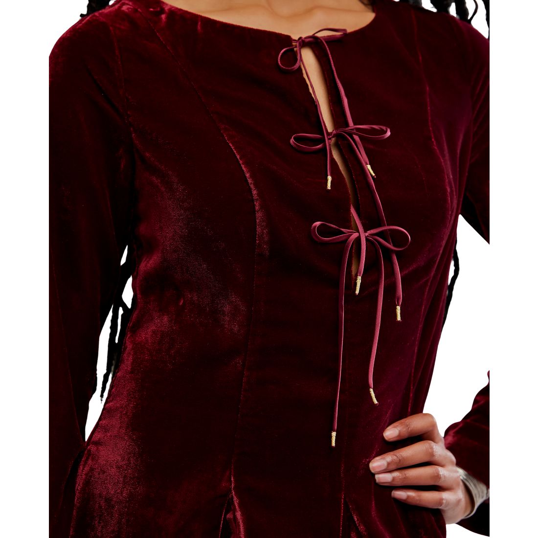 Free People Women's Linney V-Neck Mini Dress