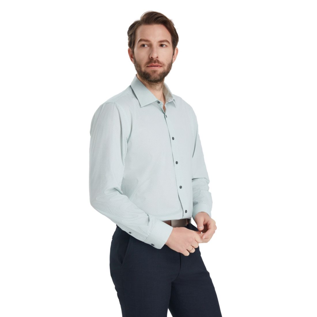 Alfani Men's Geometric Pattern Spread-Collar Dress Shirt, Macy's Exclusive
