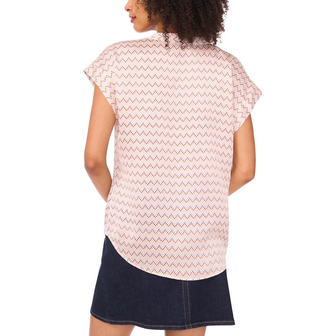 Vince Camuto Women's Printed V-Neck Short-Sleeve Blouse