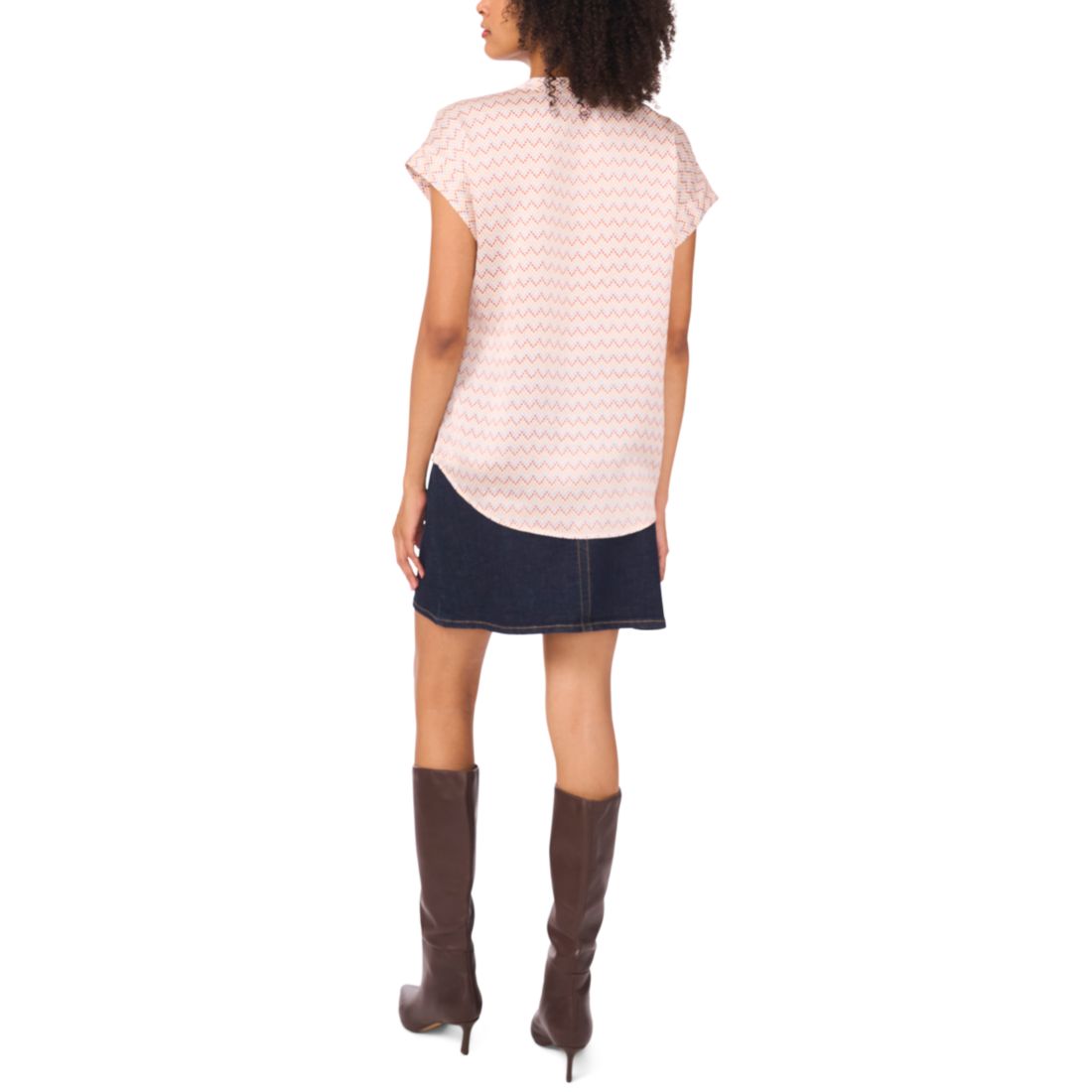 Vince Camuto Women's Printed V-Neck Short-Sleeve Blouse