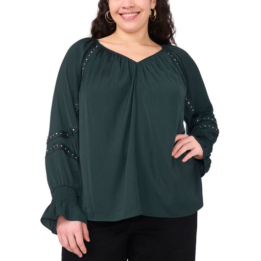 Vince Camuto Plus Size Embellished V-Neck Top
