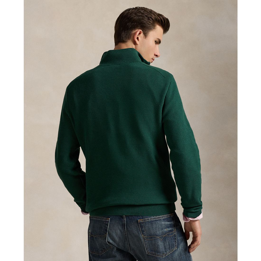 Polo Ralph Lauren Men's Mesh-Knit Cotton Quarter-Zip Sweater