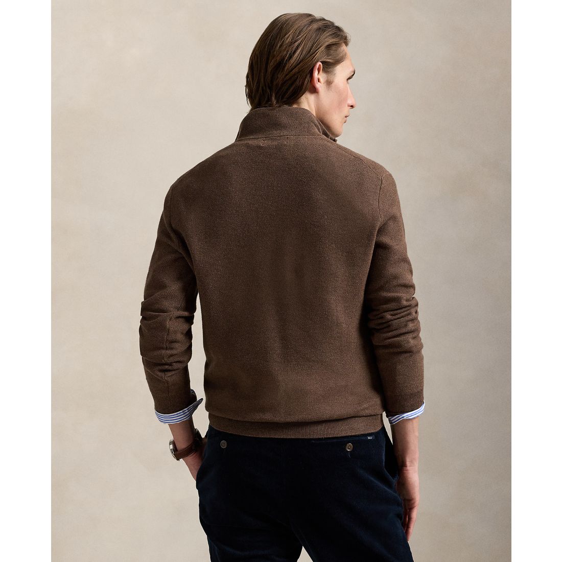 Polo Ralph Lauren Men's Mesh-Knit Cotton Quarter-Zip Sweater