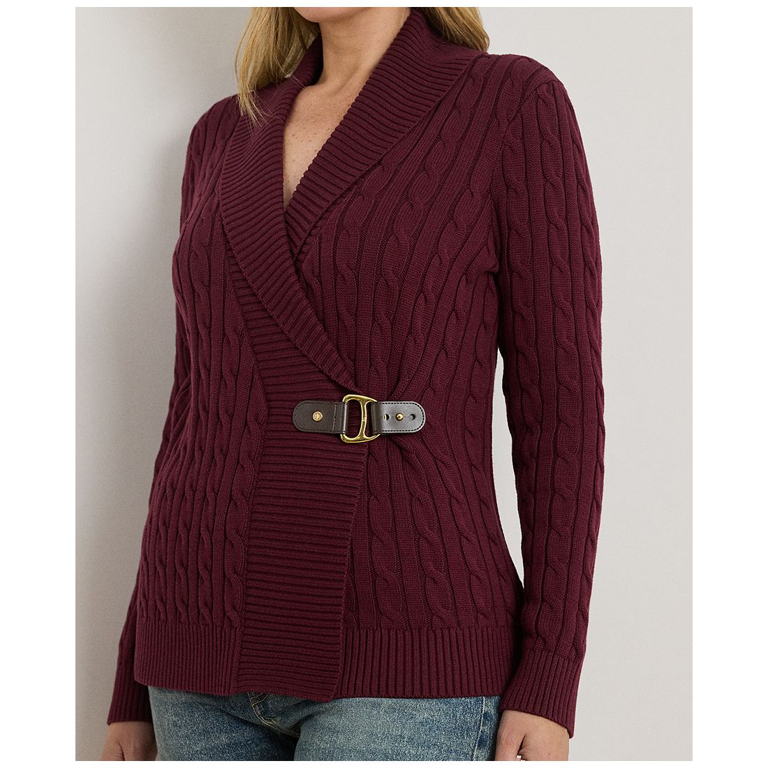 Lauren Ralph Lauren Plus Size Long-Sleeve Buckled Sweater