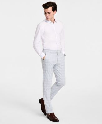 Mens Modern Fit Light Grey Dress Pant