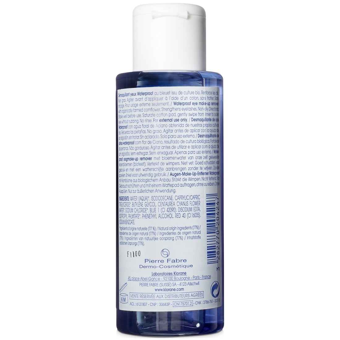 Klorane Waterproof Eye Make-Up Remover With Organically Farmed Cornflower