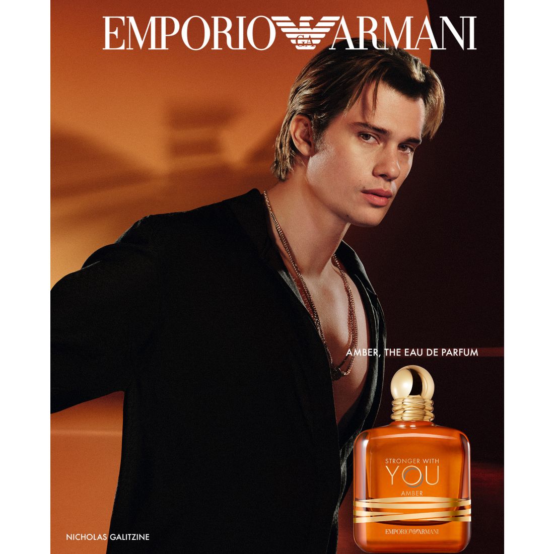 Giorgio Armani Men's Stronger With You Amber Eau de Parfum, 3.3 oz., Created For Macy's