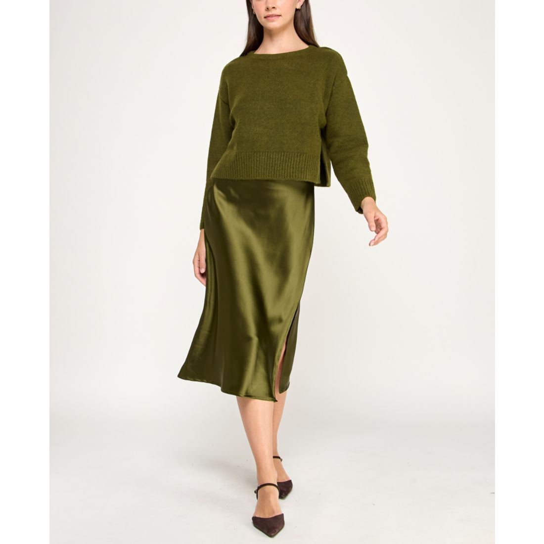 Invitee Juniors' 2-Piece Long Sleeve Midi Sweater and Dress Set