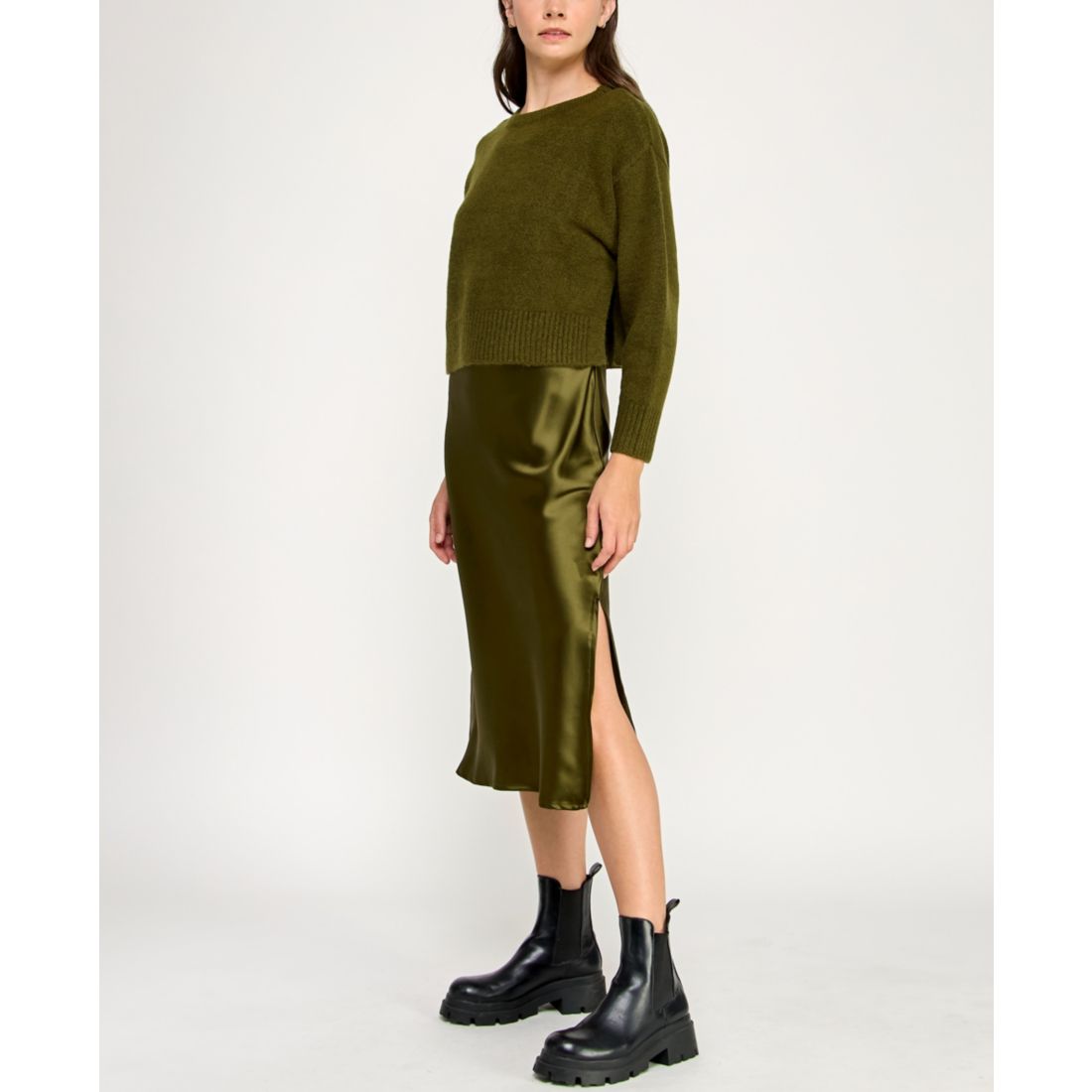Invitee Juniors' 2-Piece Long Sleeve Midi Sweater and Dress Set