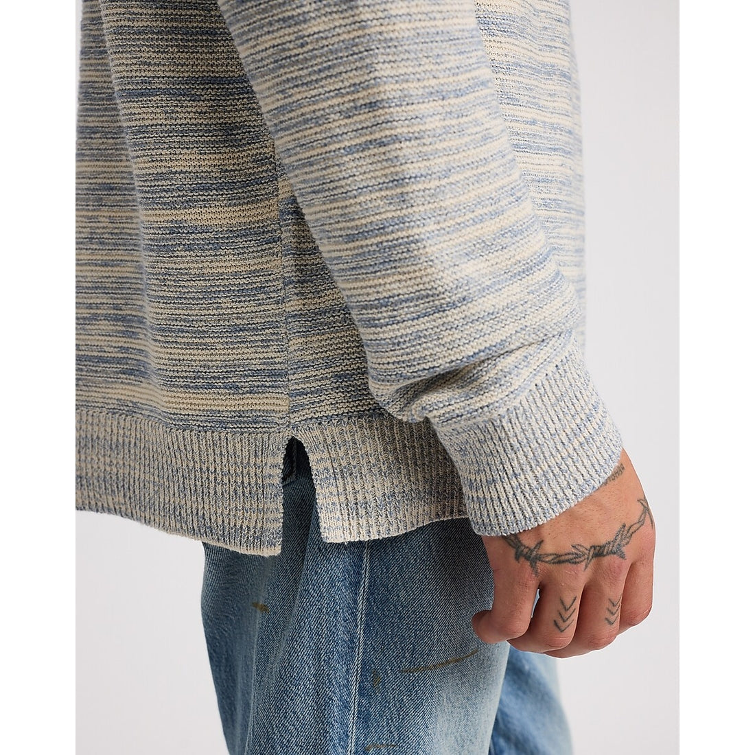 Marled Lightweight Cotton-Blend Sweater
