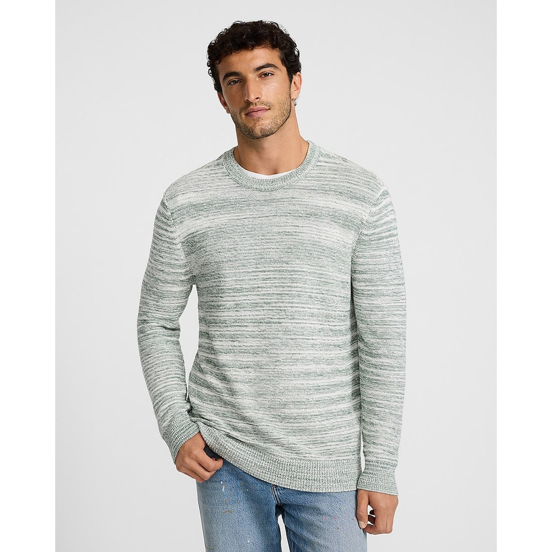 Marled Lightweight Cotton-Blend Sweater