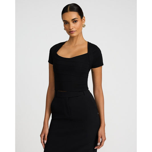 Body Contour Bandage Cap Sleeve Tee