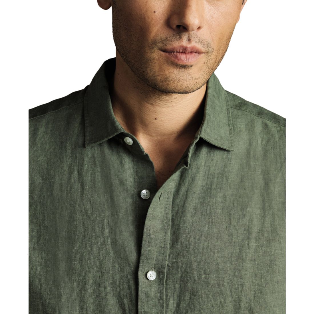 Charles Tyrwhitt Men's Slim-Fit Button-Down Linen Shirt