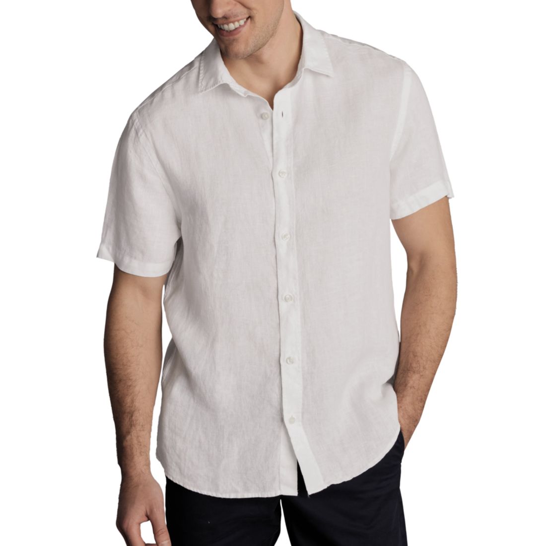 Charles Tyrwhitt Men's Slim-Fit Button-Down Linen Shirt