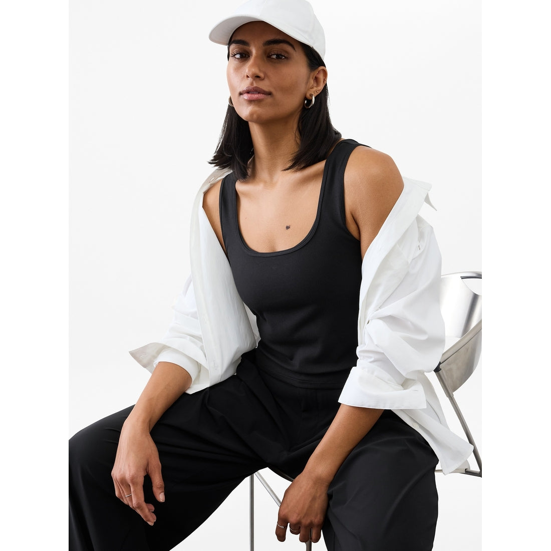 Women's Signature Rib Square Neck Crop Tank