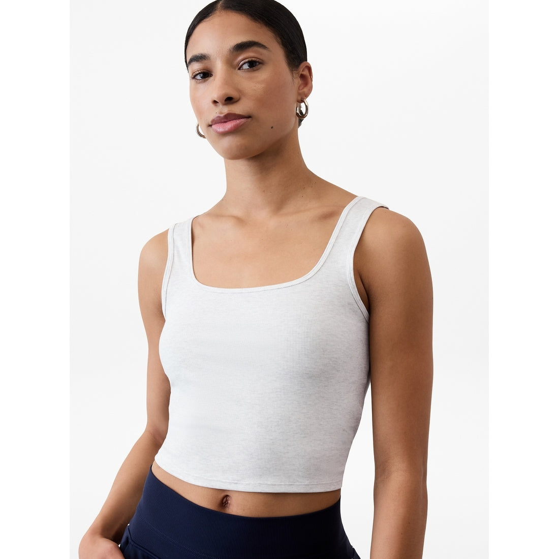 Women's Signature Rib Square Neck Crop Tank