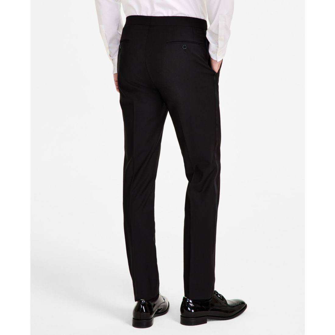 Calvin Klein Men's Slim-Fit Wool-Blend Tuxedo Pants