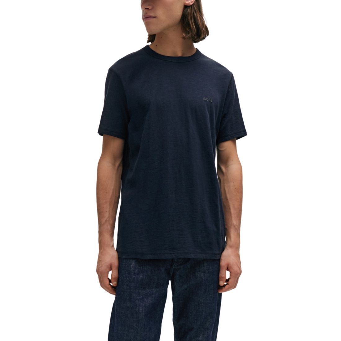 Boss by Hugo Boss Men's Slub-Cotton Logo Detail T-Shirt