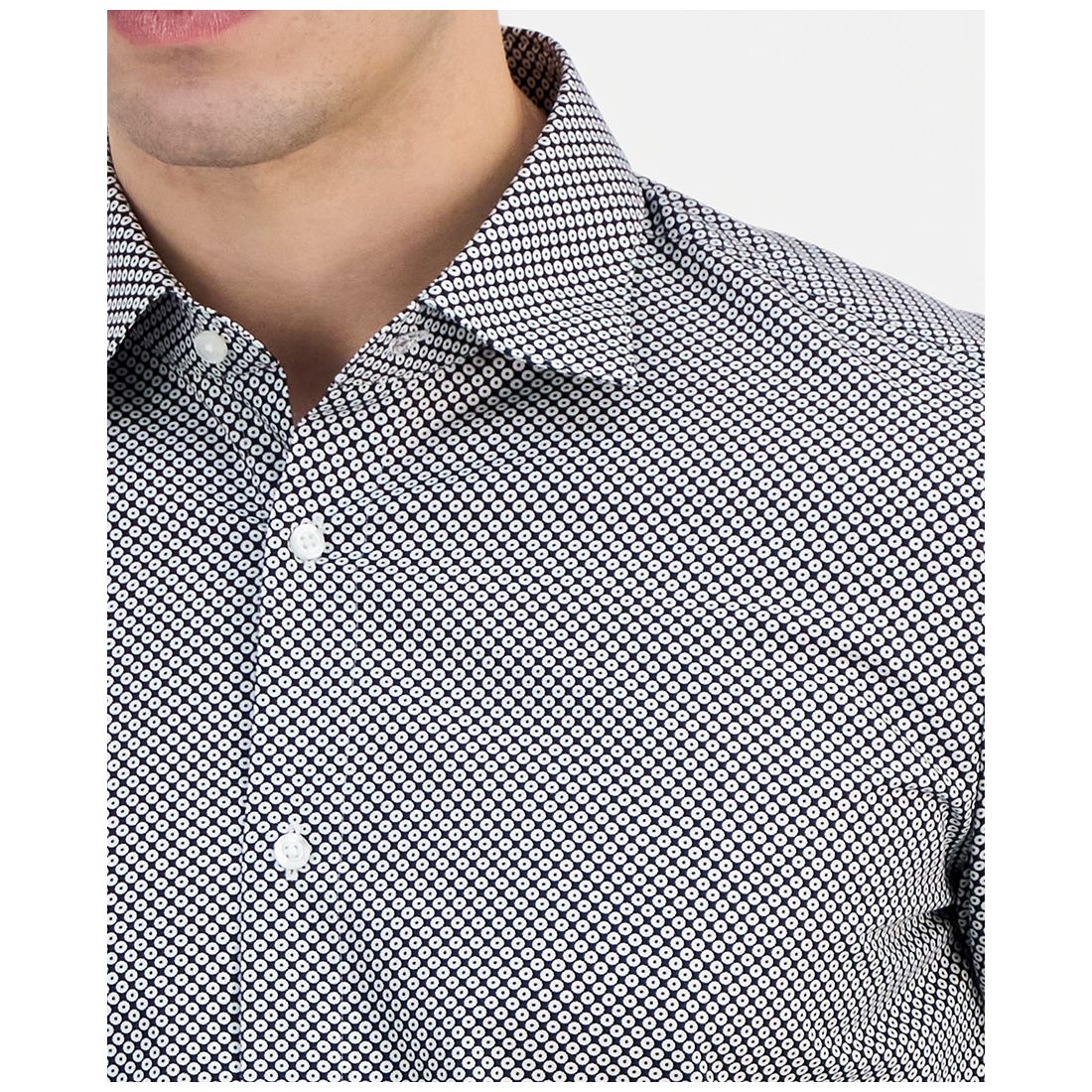 Men's Modern-Fit Circle Print Dress Shirt