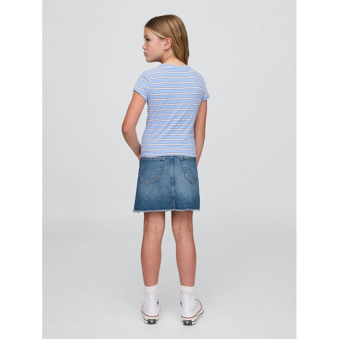 Girls' High Rise Denim Skirt