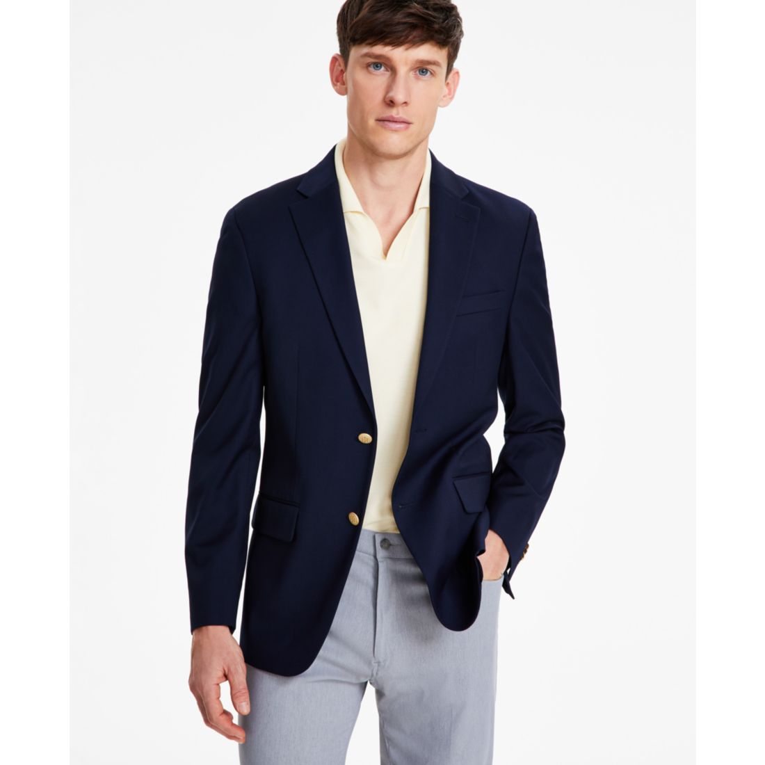Tommy Hilfiger Men's Modern-Fit Solid Navy Blazer