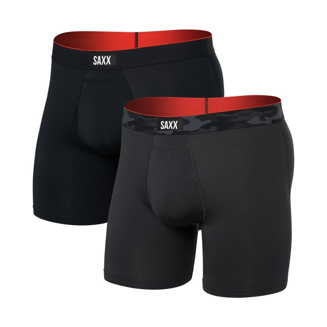 Saxx Men's Multi-Sport 2-Pack Solid Mesh Boxer Briefs