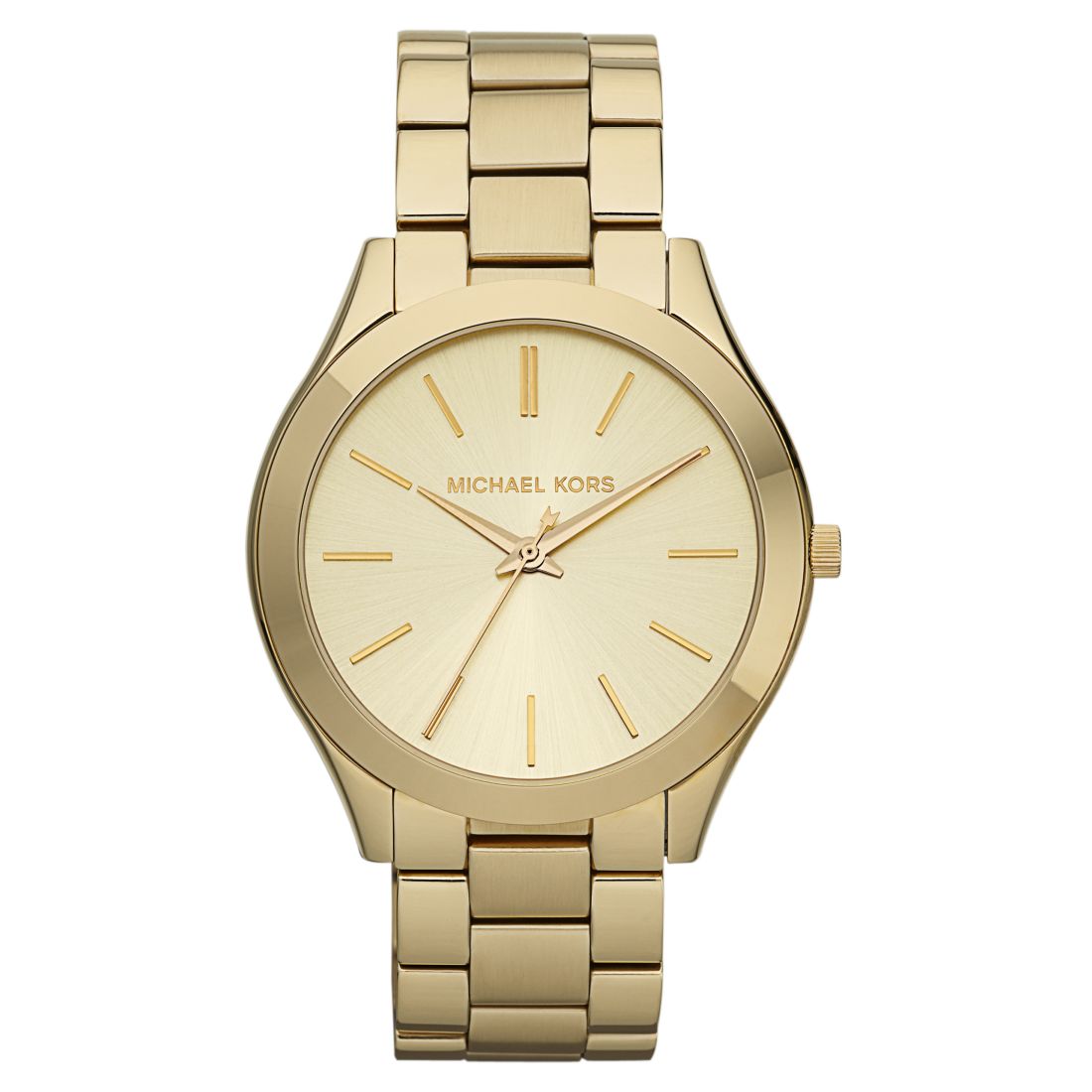 Michael Kors Unisex Slim Runway Gold-Tone Stainless Steel Bracelet Watch 42mm