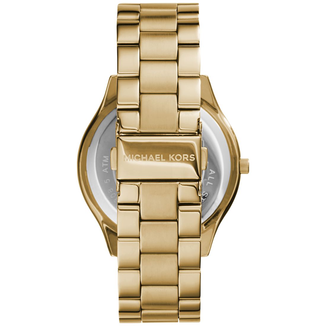 Michael Kors Unisex Slim Runway Gold-Tone Stainless Steel Bracelet Watch 42mm
