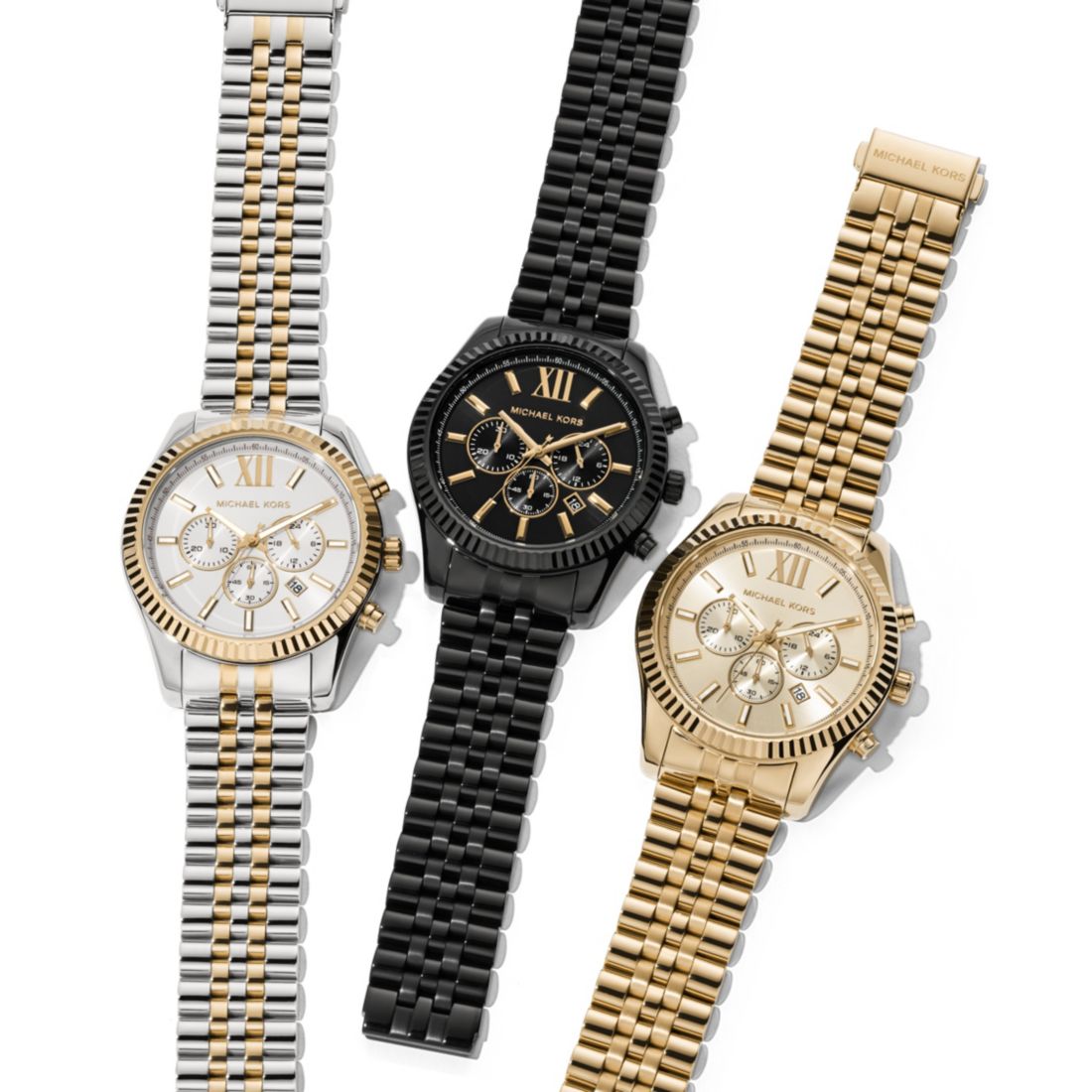 Michael Kors Men's Chronograph Lexington Gold-Tone Stainless Steel Bracelet Watch 45mm MK8281