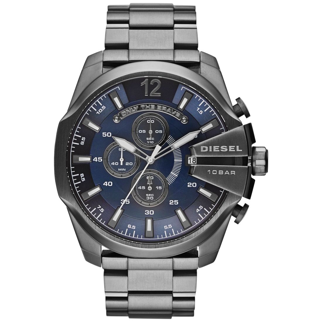Diesel Men's Chronograph Mega Chief Gunmetal Ion-Plated Stainless Steel Bracelet Watch 59x51mm DZ4329