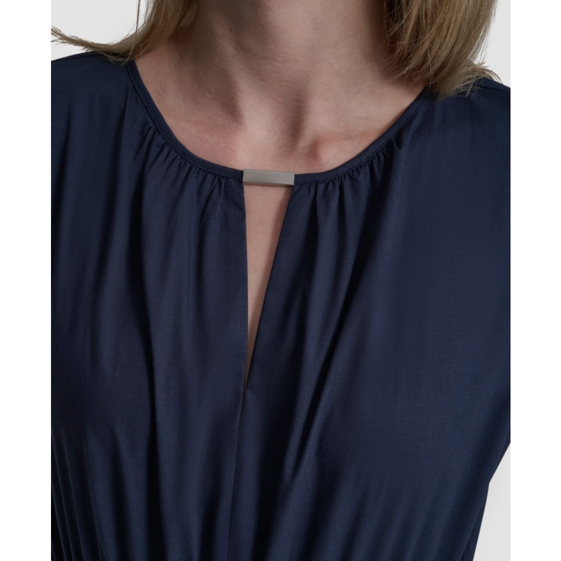 Dkny Women's Cap-Sleeve Jewel Neck Keyhole Midi Dress
