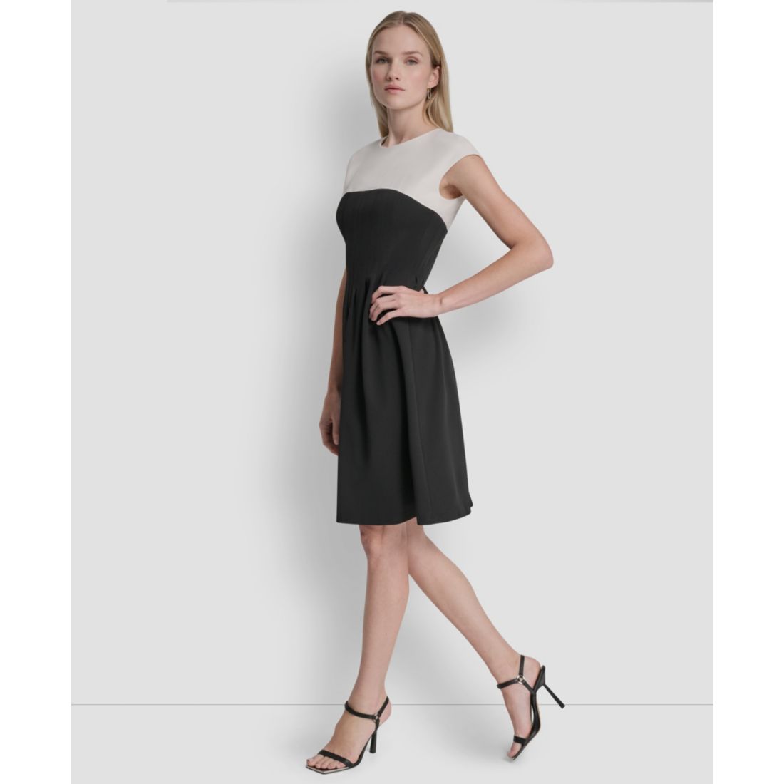 Dkny Women's Scuba Crepe Jewel Neck Dress