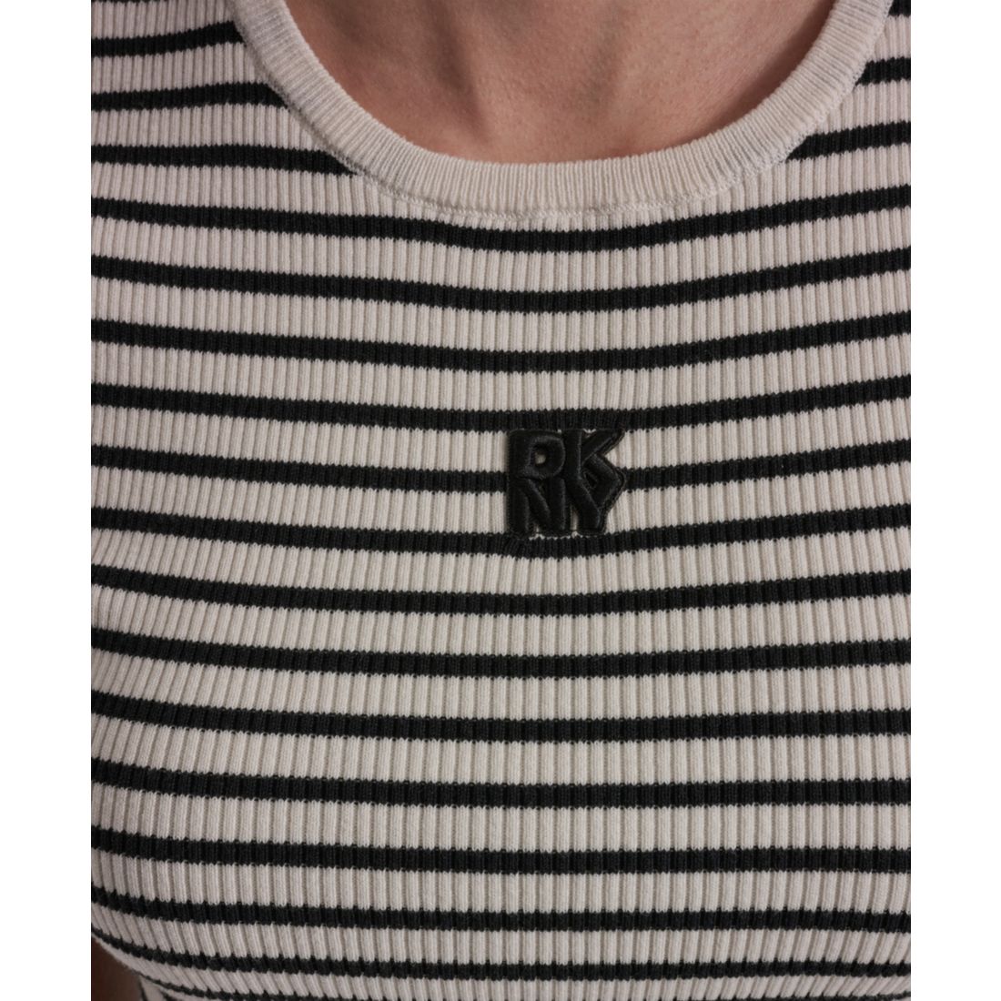 Dkny Jeans Petite Crewneck Striped Sweater