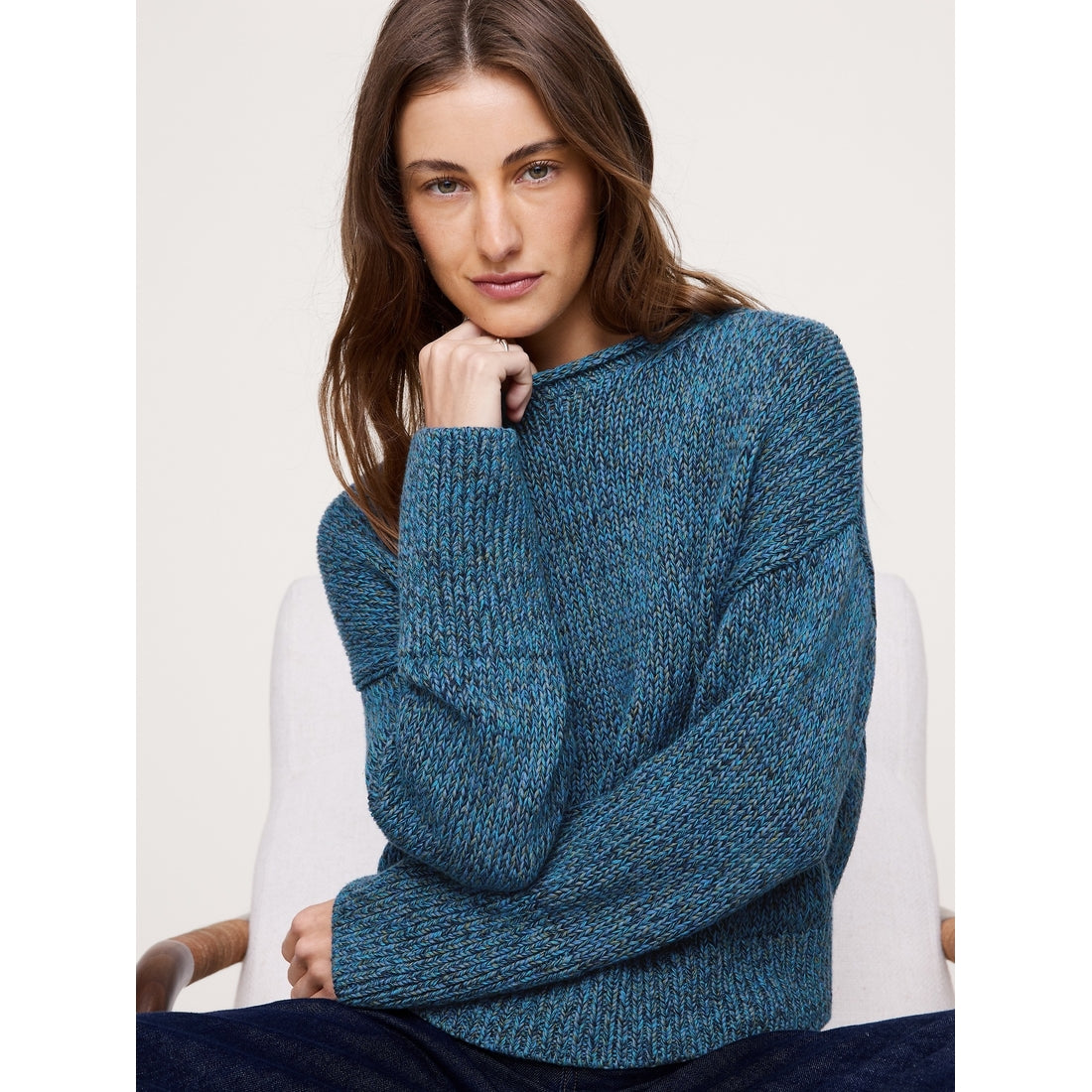 Women's Cotton Roll-Neck Sweater