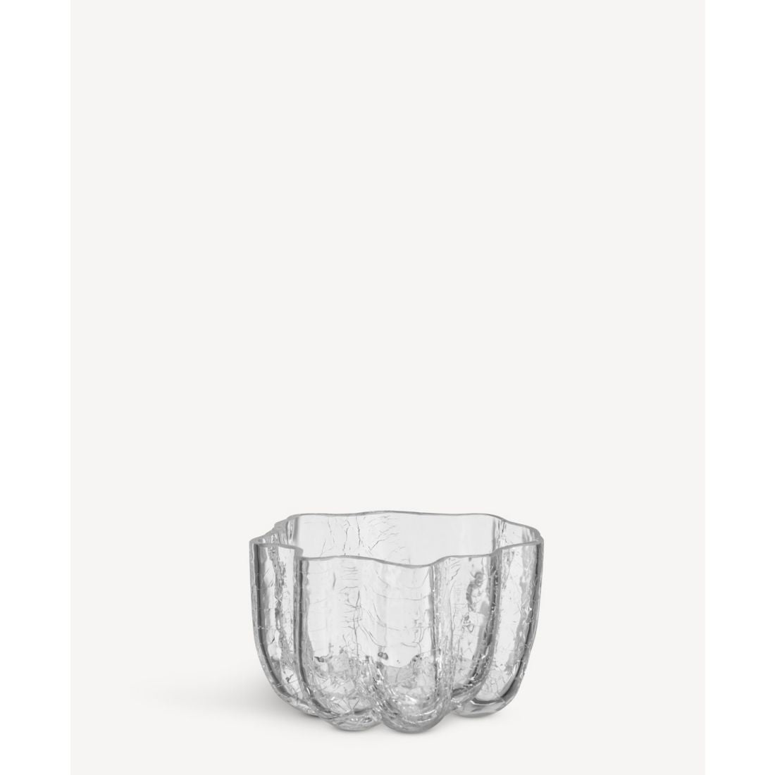 Kosta Boda 3.8" Crackle Crystal Glass Votive Bowl
