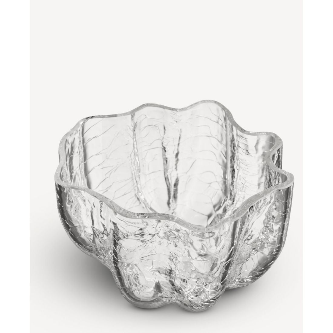 Kosta Boda 3.8" Crackle Crystal Glass Votive Bowl