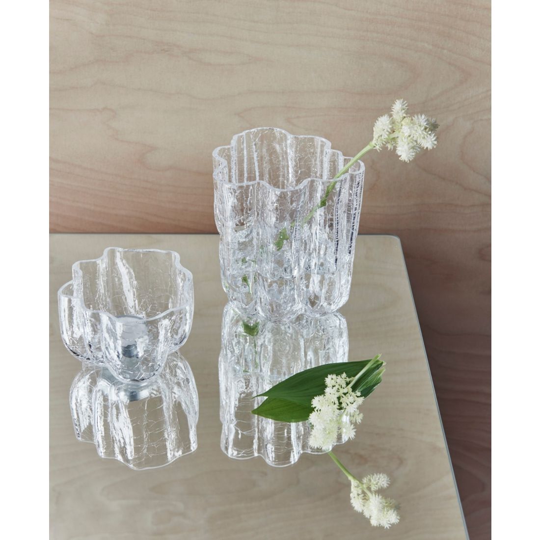 Kosta Boda 3.8" Crackle Crystal Glass Votive Bowl