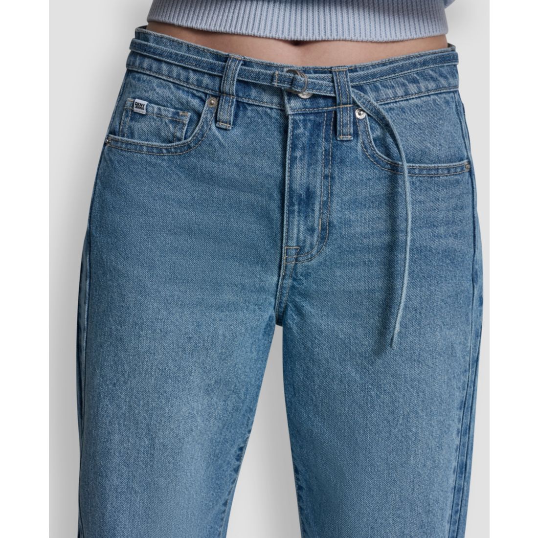 Dkny Jeans Women's Mid-Rise Forward Seamed Barrel Jeans