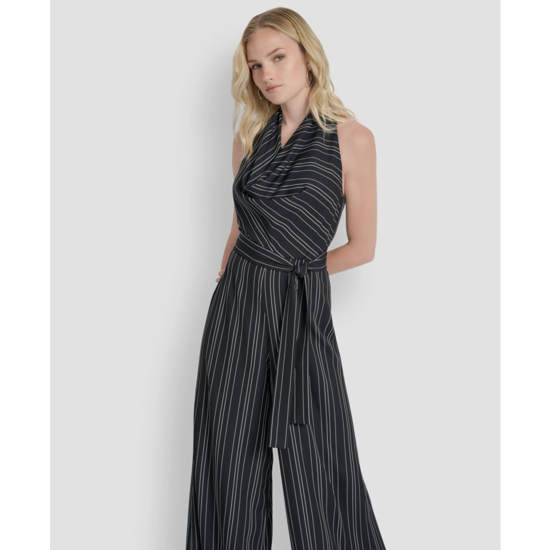 Dkny Women's Sleeveless Wide Leg Ankle Jumpsuit